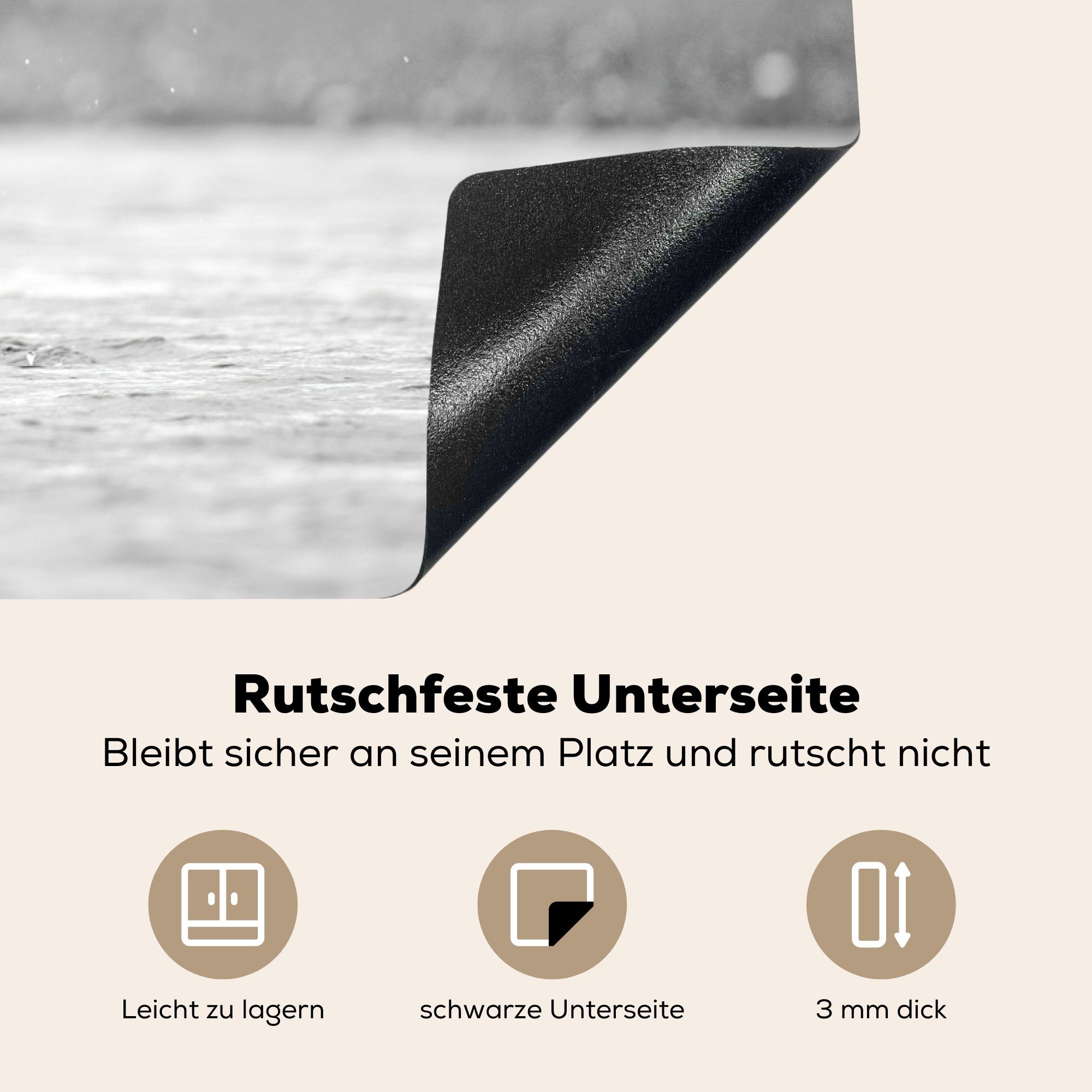 Herdblende-/Abdeckplatte für (1 81x52 - MuchoWow Ceranfeldabdeckung Wasser, Schutz Induktionskochfeld Fisch die tlg), Vinyl, - küche, cm, Bär