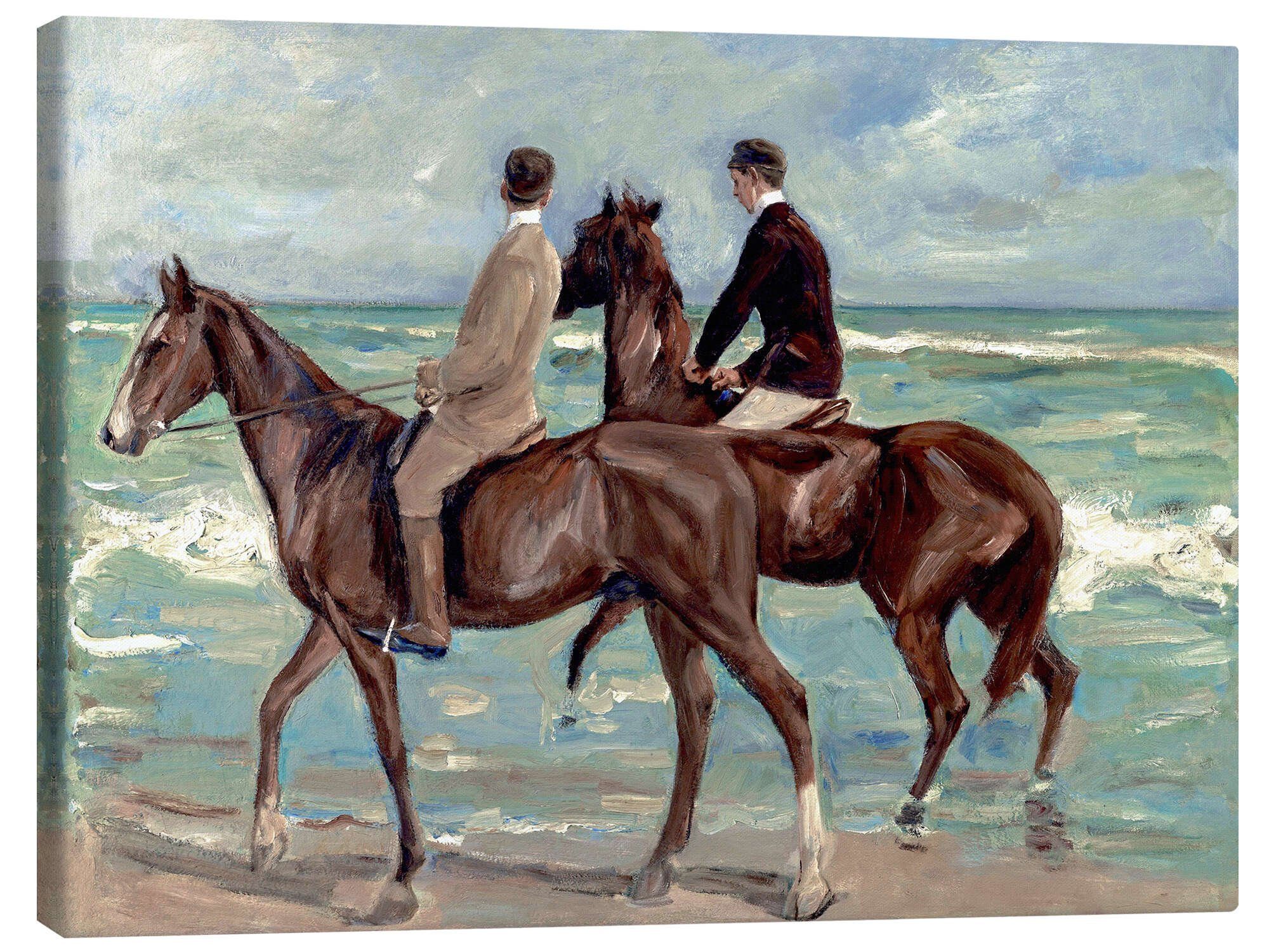Posterlounge Wandbild Zwei Reiter am Strand, Max Liebermann, erhältlich als Poster, Leinwandbild, Wandsticker oder Acrylglasbild