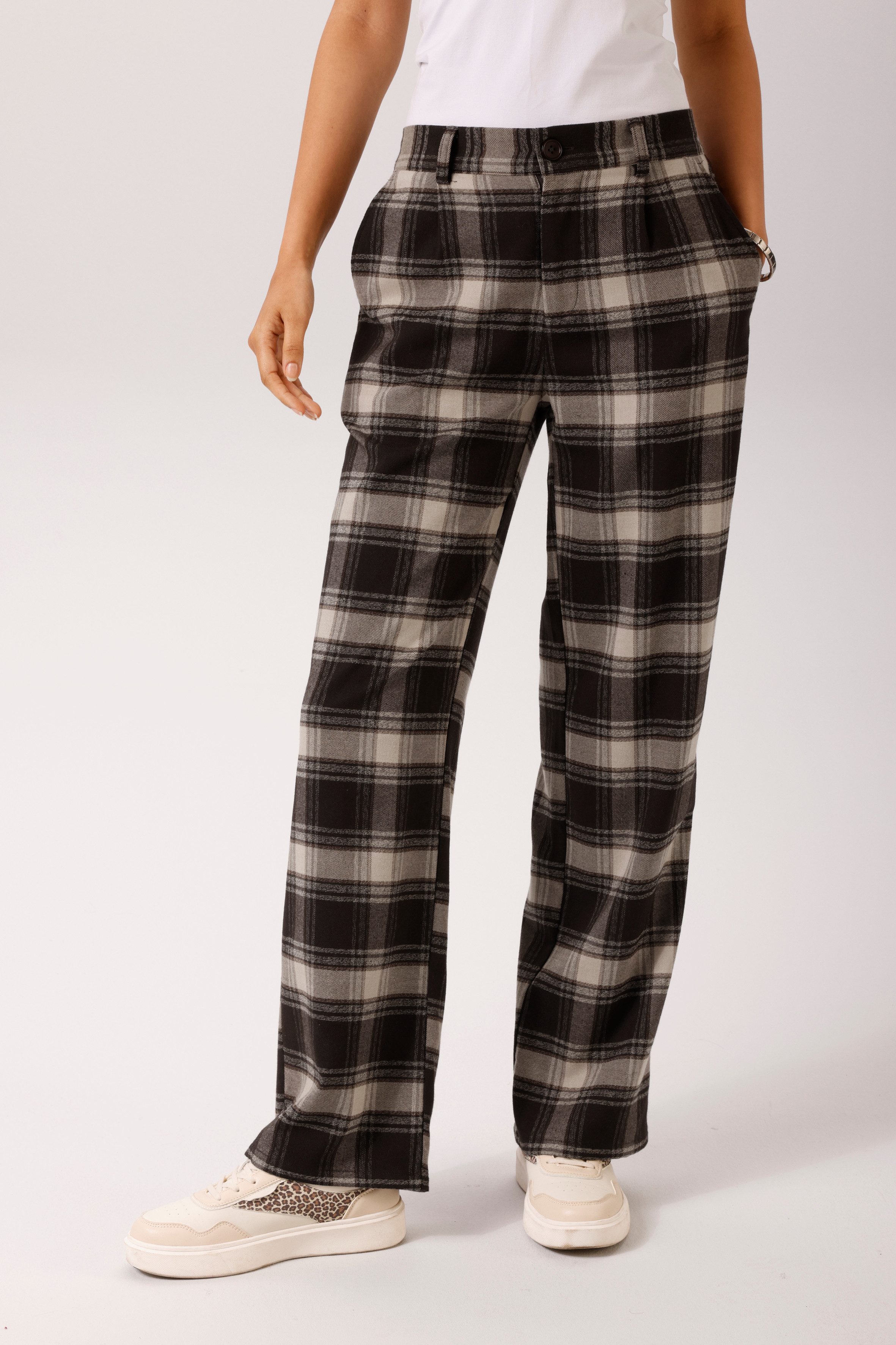 Aniston CASUAL Stoffhose im farbharmonischen Karo-Dessin - NEUE KOLLEKTION