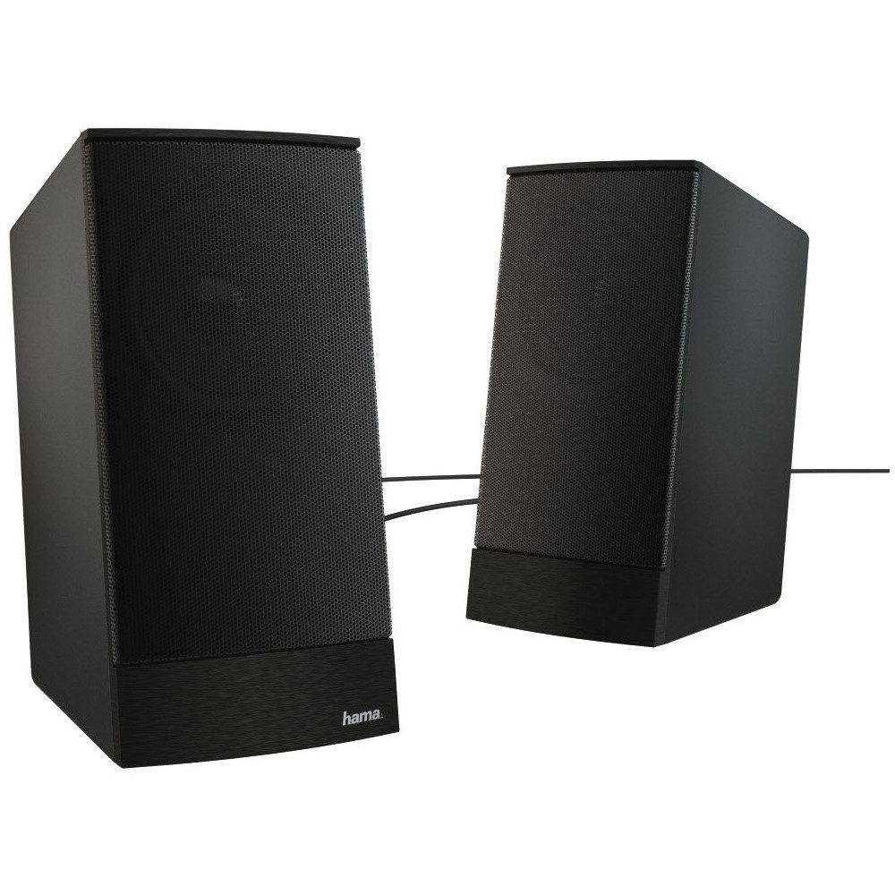 Hama Hama Sonic LS-208 Lautsprecher für PC und Multimedia. PC-Lautsprecher (Kabelgebunden, 8 W, Kompaktes Design in Schwarz, Kabelgebunden)