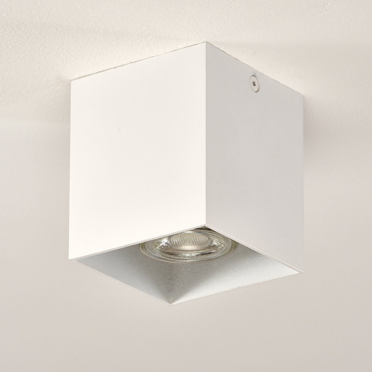 Leuchtspot, Deckenleuchte »Camino« 1xGU10, geeignet Leuchtmittel Weiß, Metall Deckenlampe ohne Leuchtmittel, in aus LED eckige hofstein Aufbauleuchte für