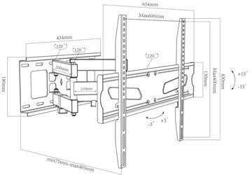 VCM TV Wandhalterung Halter ausziehbar neigbar B-NS600 TV-Wandhalterung, (1-tlg)