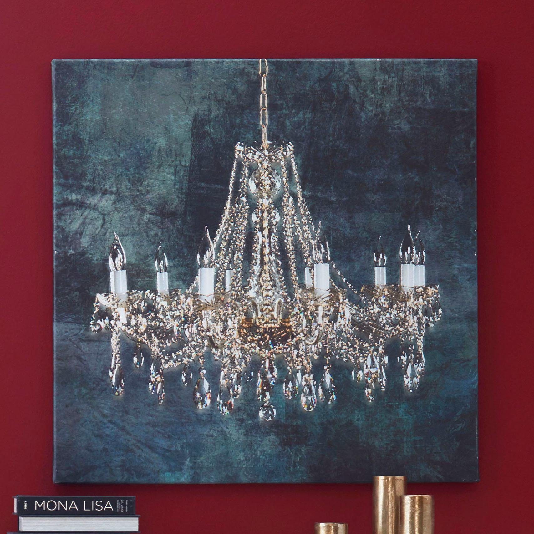 Home affaire Leinwandbild Kronleuchter, Bar & Lounges, Innenarchitektur, Kunst, Könige, Königinnen, Premium-Leinwandstoff, Handarbeit aus Deutschland
