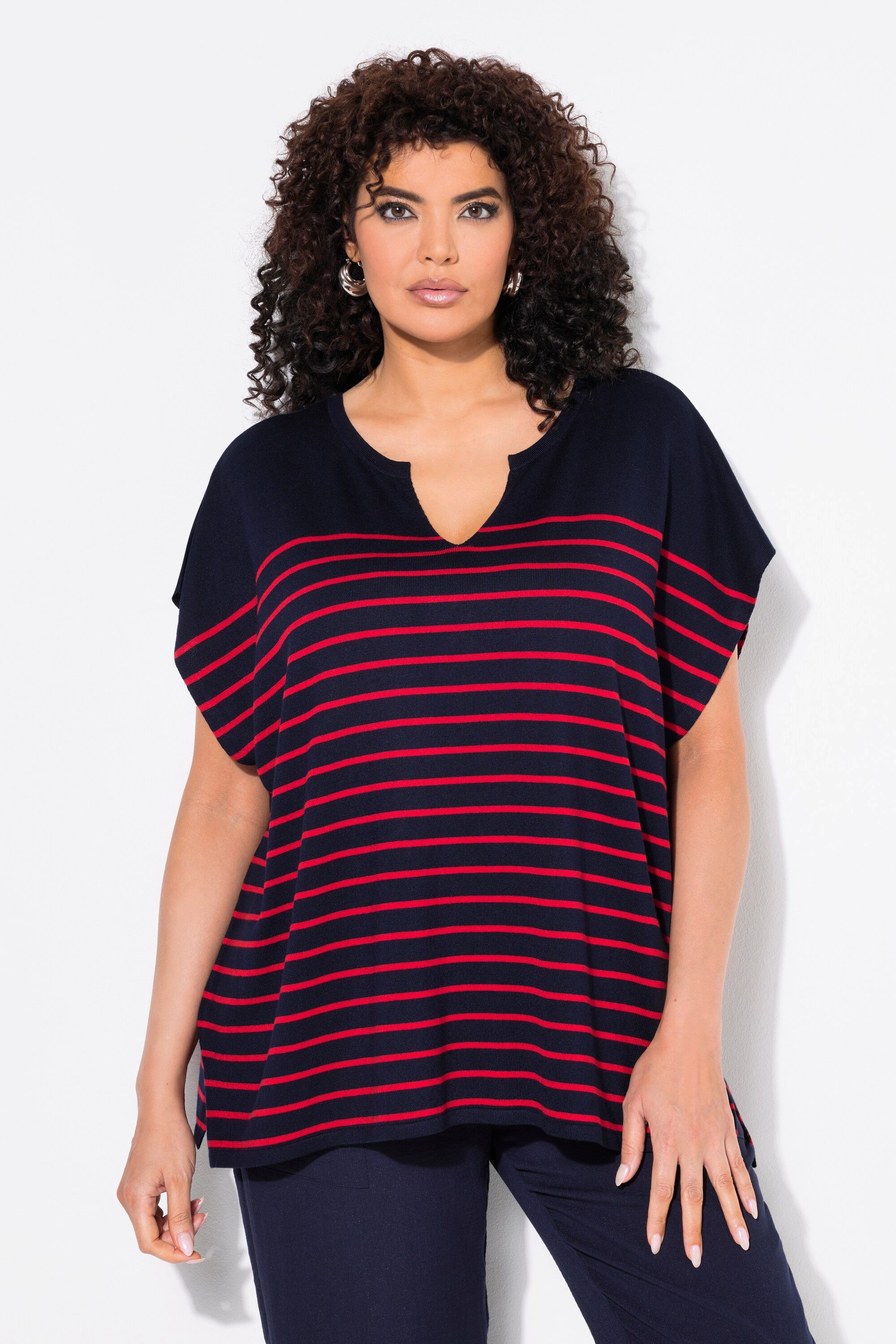 Ulla Popken Strickpullover Pullover Streifen Oversized günstig online kaufen