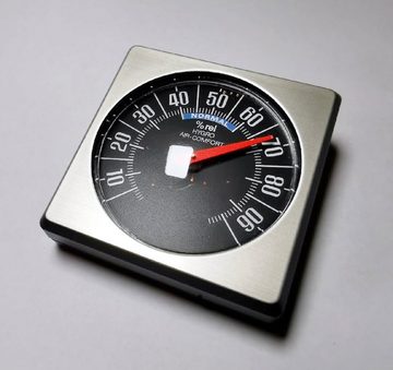 HR Autocomfort Hygrometer Historisches silbergraues Bimetall Hygrometer justierbar 45 x 45 mm selbstklebend