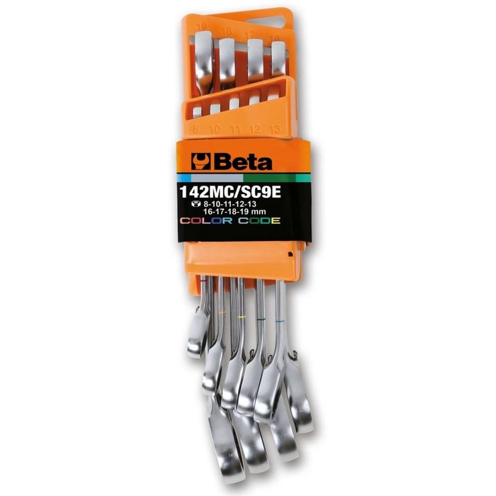Beta Drehmomentschlüssel Beta Tools 9-tlg. Ratschenringmaulschlüssel-Set Umschaltbar 142MC/SC9I