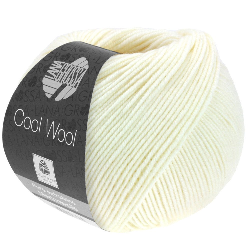 LANA GROSSA COOL WOOL pflegeleichtes Strickgarn extrafeine Merinowolle Häkelwolle, 160 m (Strickgarn aus extrafeiner Merinowolle, kuschelig weich und pflegeleicht), 50 g