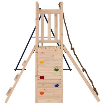 vidaXL Spielhaus Spielturm mit Schaukeln Kletterwand Massivholz Kiefer Kletterturm Kind