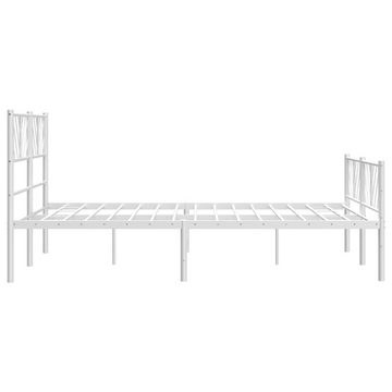 furnicato Bett Bettgestell mit Kopf- und Fußteil Metall Weiß 160x200 cm