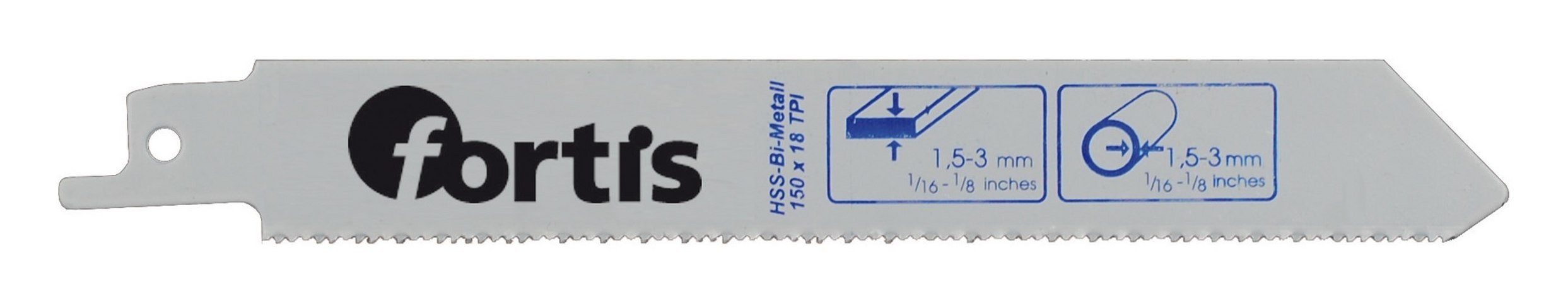 Säbelsägeblatt (2 Bi-Metall HSS Stück), 1,4 150 / 130 / fortis