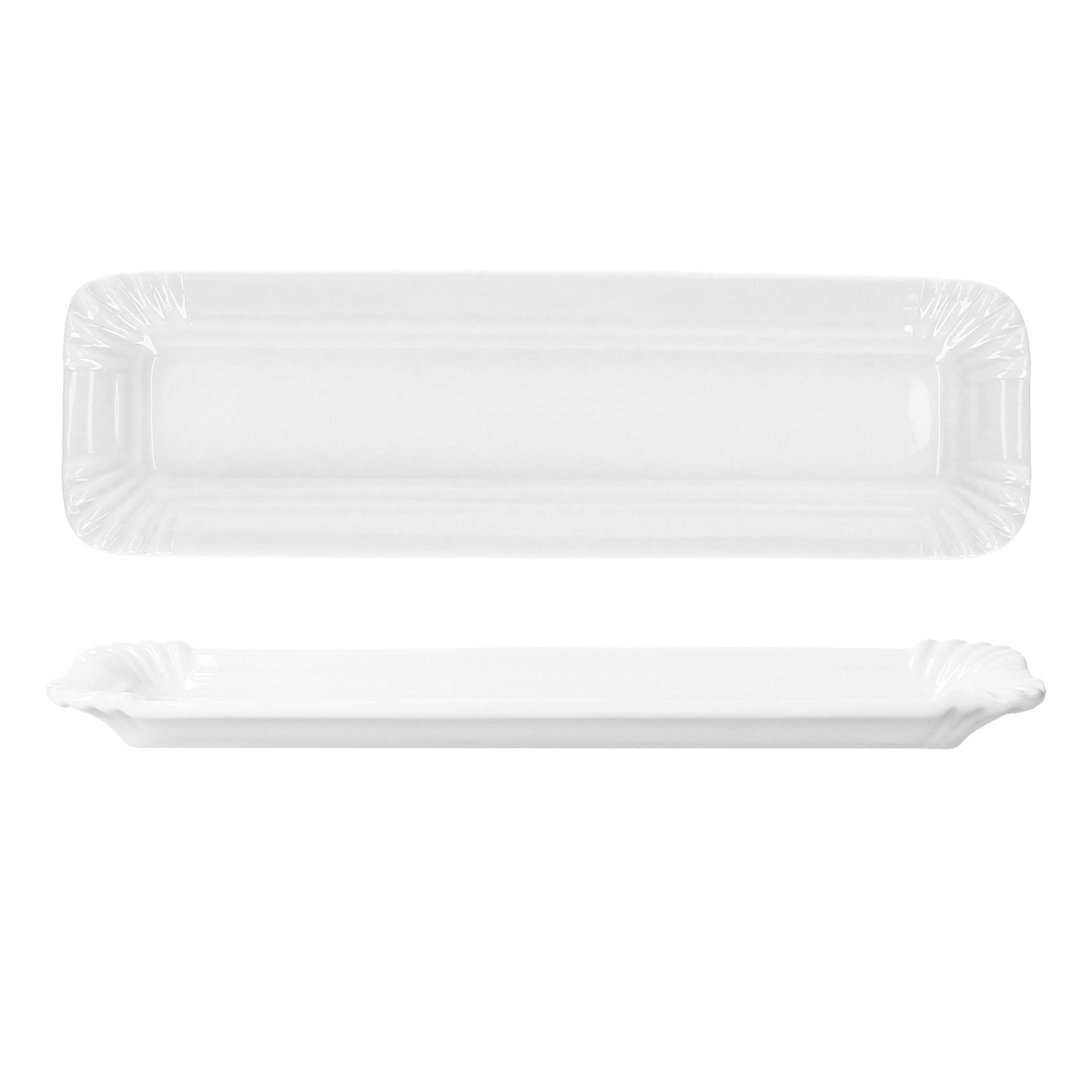 MamboCat Frühstücksteller 6x Pur Pappteller aus Porzellan 20,2x6cm weiß Servier-Teller Wurst