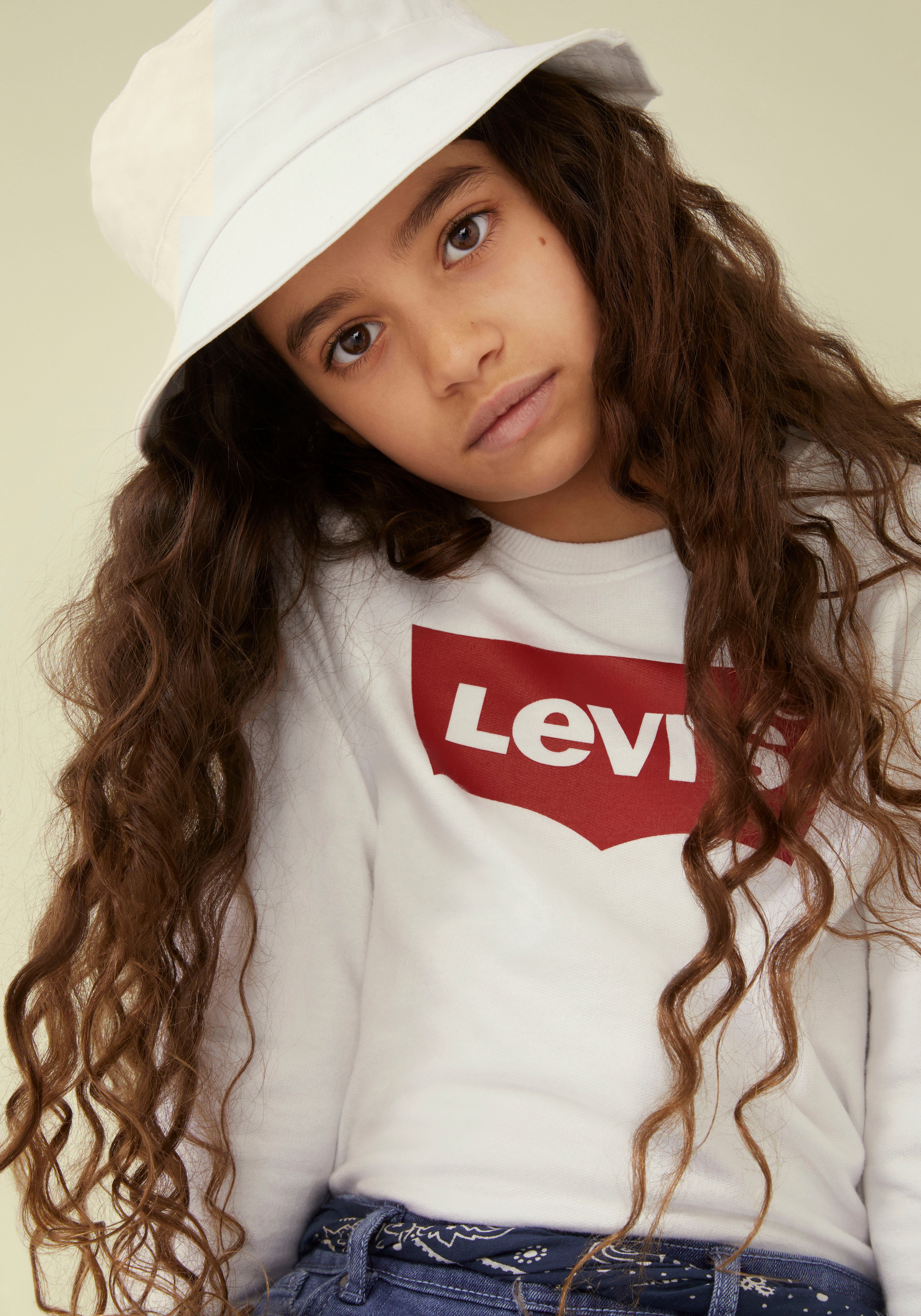 SWEATSHIRT weiß Sweatshirt for Kids Levi's® GIRLS BATWING CREWNECK
