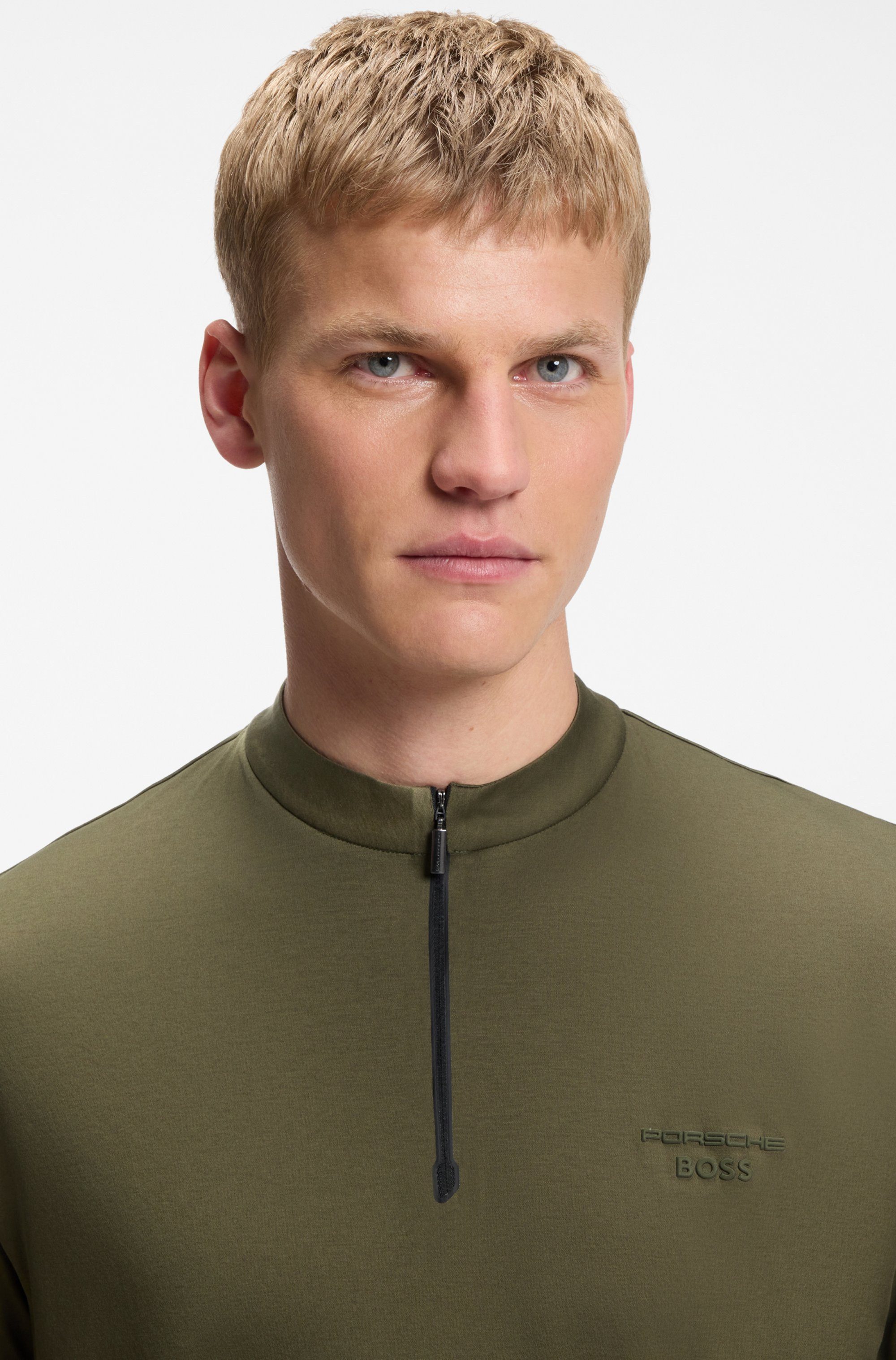 BOSS GREEN Poloshirt Porsche Spirit 70 Capsule Collection Premium Herrenmode Innovative Geruchskontroll-Technologie HEIQ MINT