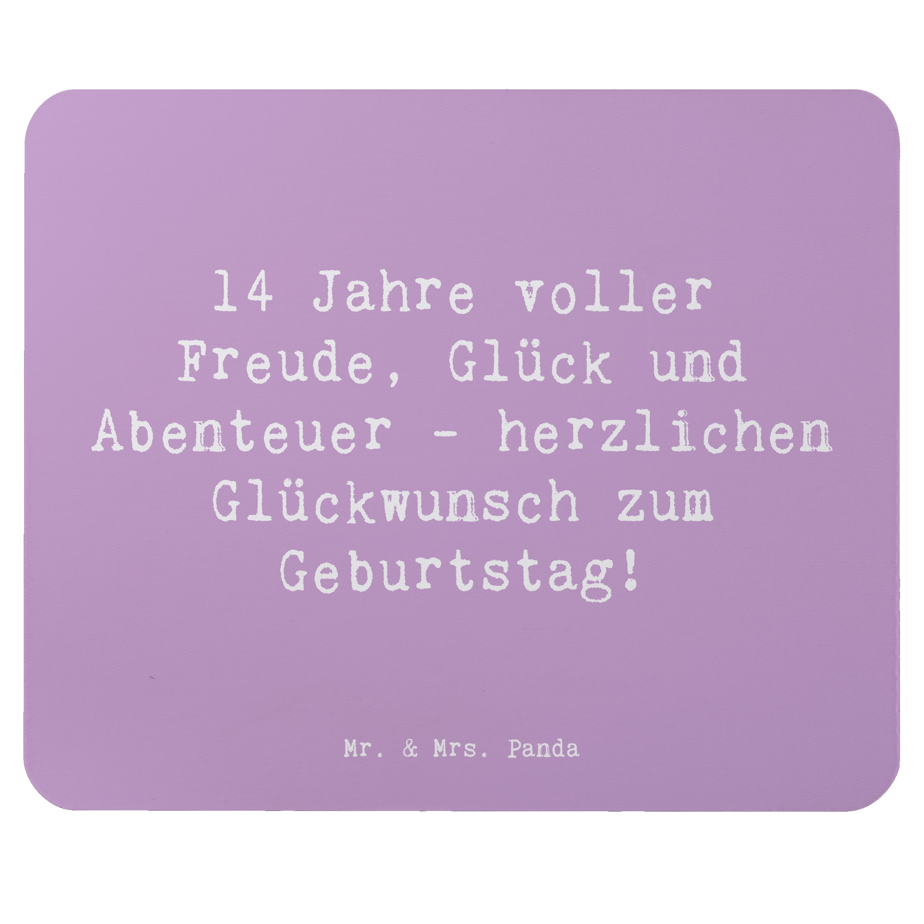 Mauspad Spruch 14. Geburtstag Freude - Lavendeltraum - Geschenk, Einzigartige