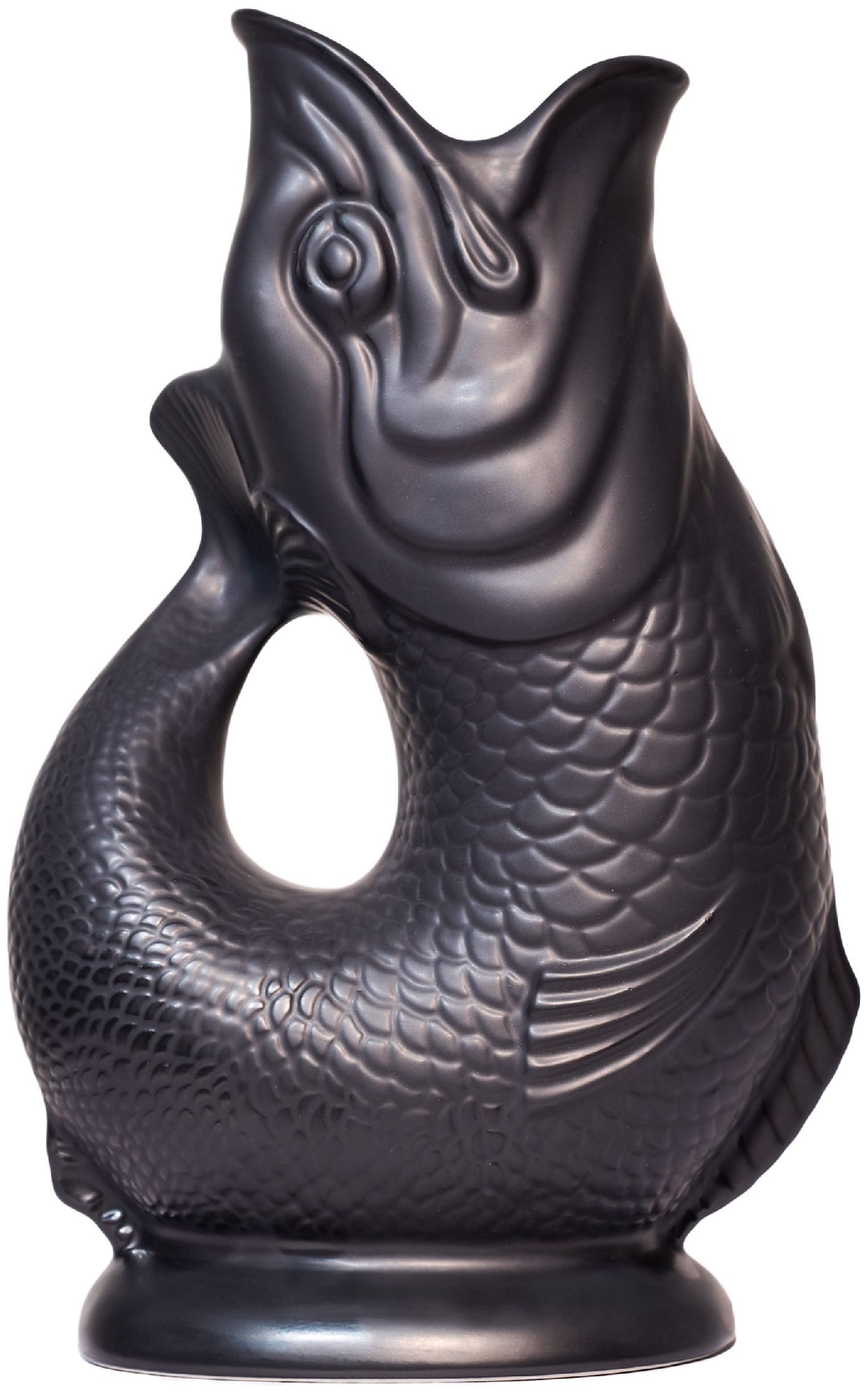 Gluckigluck Wasserkaraffe, (Original Gluggle Jug aus England), mit Gluckergeräusch, handgefertigt, ikonisches Fisch-Design, 1,2 L