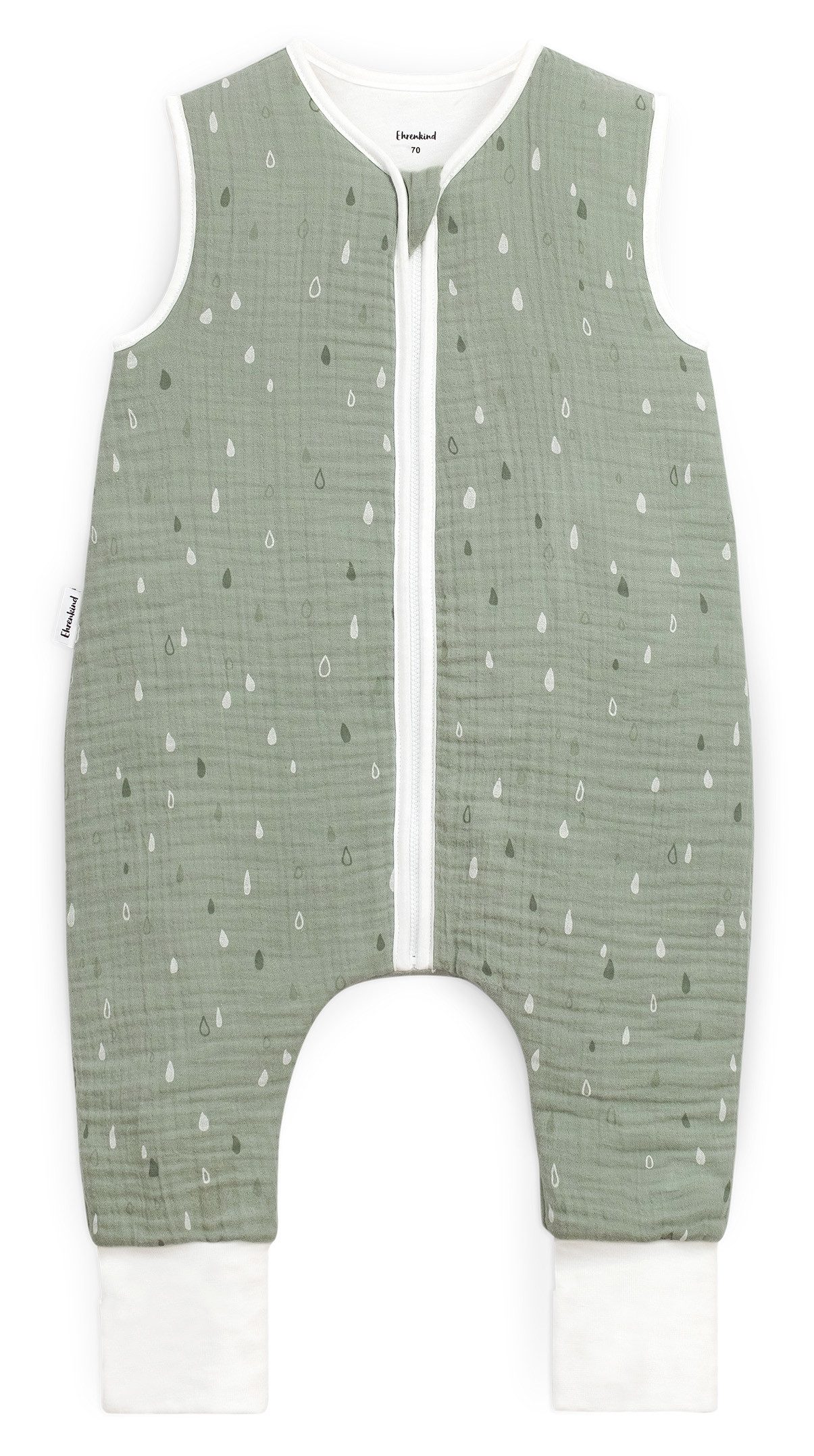 Ehrenkind Babyschlafsack Musselin Schlafsack mit Füßen 2.5 TOG (Ganzjahres-Schlafsack mit Beinen, Mehr Bewegungsfreiheit zu jeder Jahreszeit), Schlafsack Baby, 100% hochwertige Bio-Baumwolle