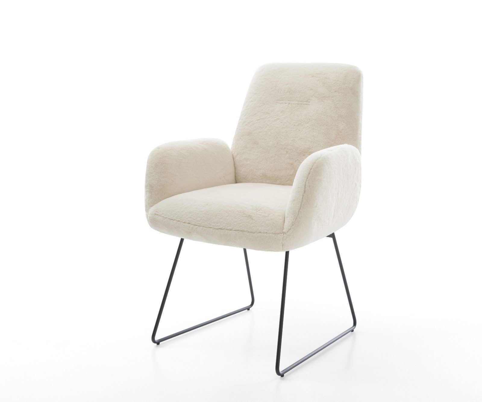 DELIFE Polsterstuhl Zoa-Flex, Kufengestell Schwarz Plüsch günstig online kaufen