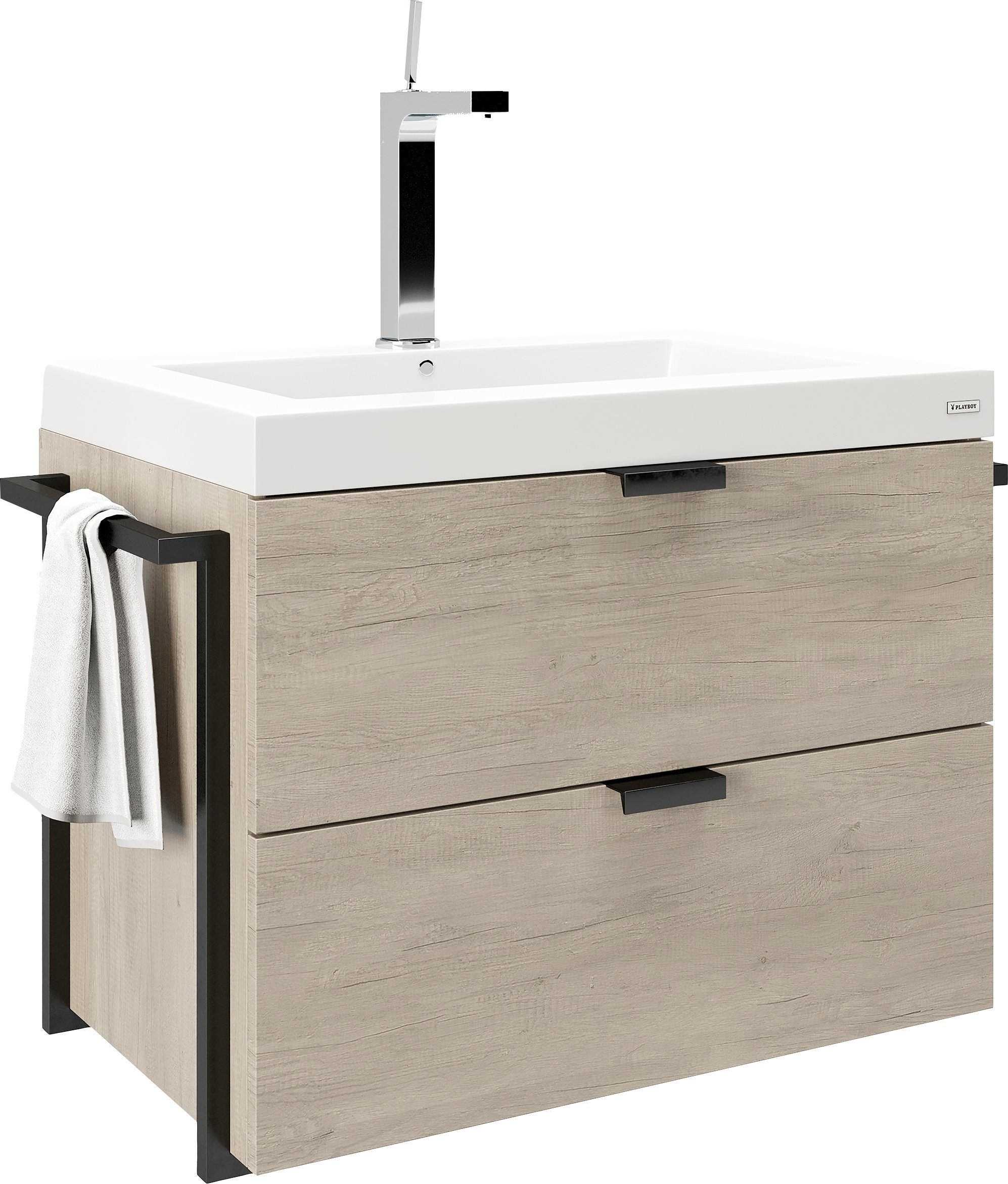 PLAYBOY Waschtisch JANICE, mit Waschbecken und Handtuchhaltern