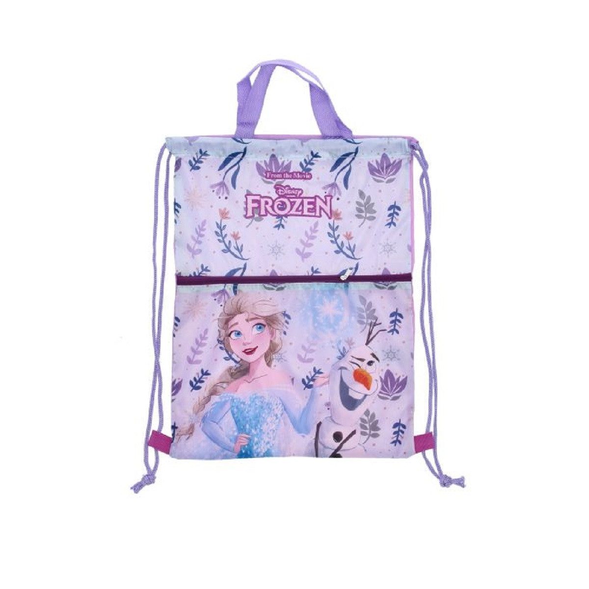 Disney Frozen Turnbeutel Leichter Sportbeutel 45x34,5 cm - Turnbeutel für Kinder (1-tlg), Zusammenfaltbar, Vielseitig einsetzbar