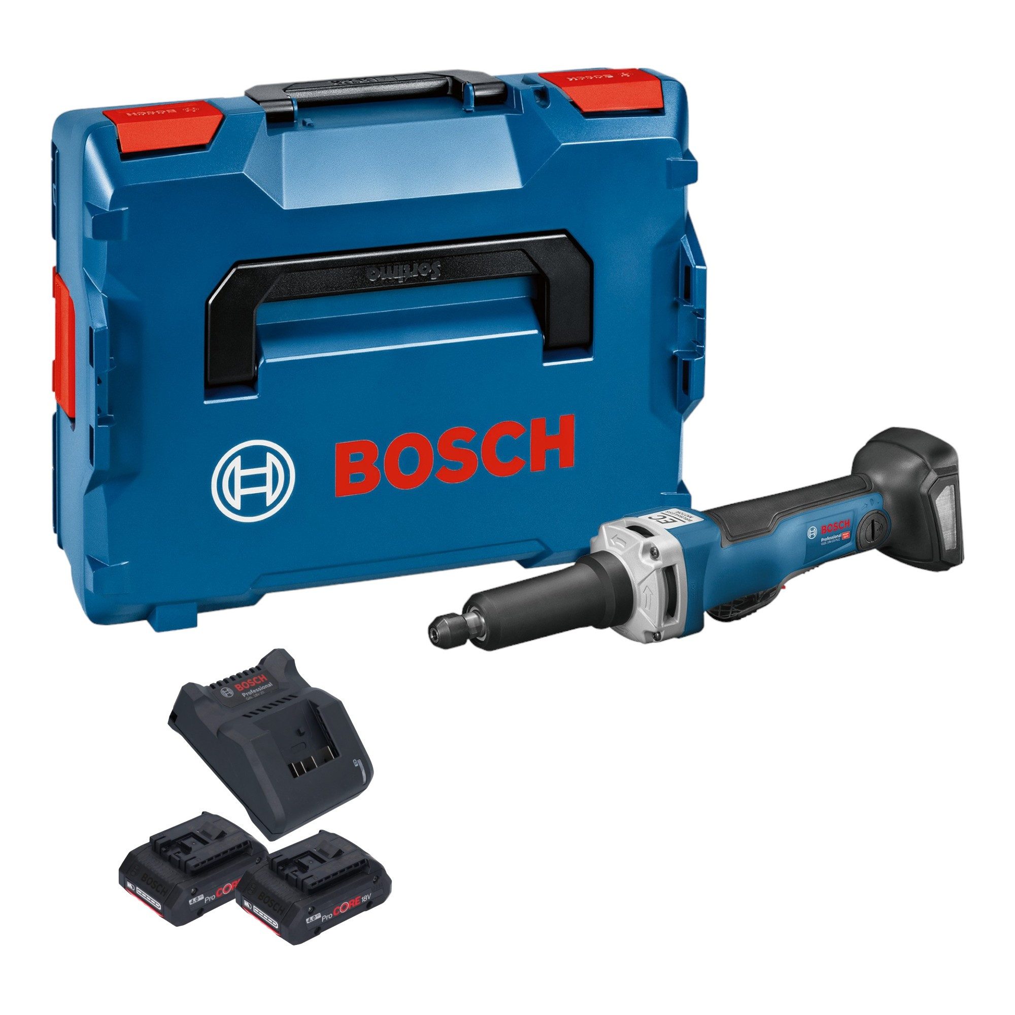 Bosch Professional Akku-Geradschleifer GGS 18V-23 PLC Professional 18V + 2x ProCore Akku 5,0 Ah + Lader