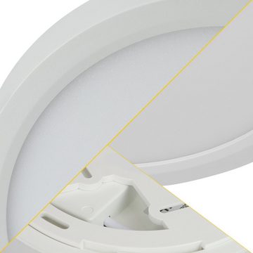 Nettlife LED Panel Schwarz Deckenlampe Flach Deckenbeleuchtung Rund, IP44 Wasserdicht, LED fest integriert, Neutralweiß, für Schlafzimmer Badezimmer Küche Flur, 15W, 22 * 22 * 2.5 CM