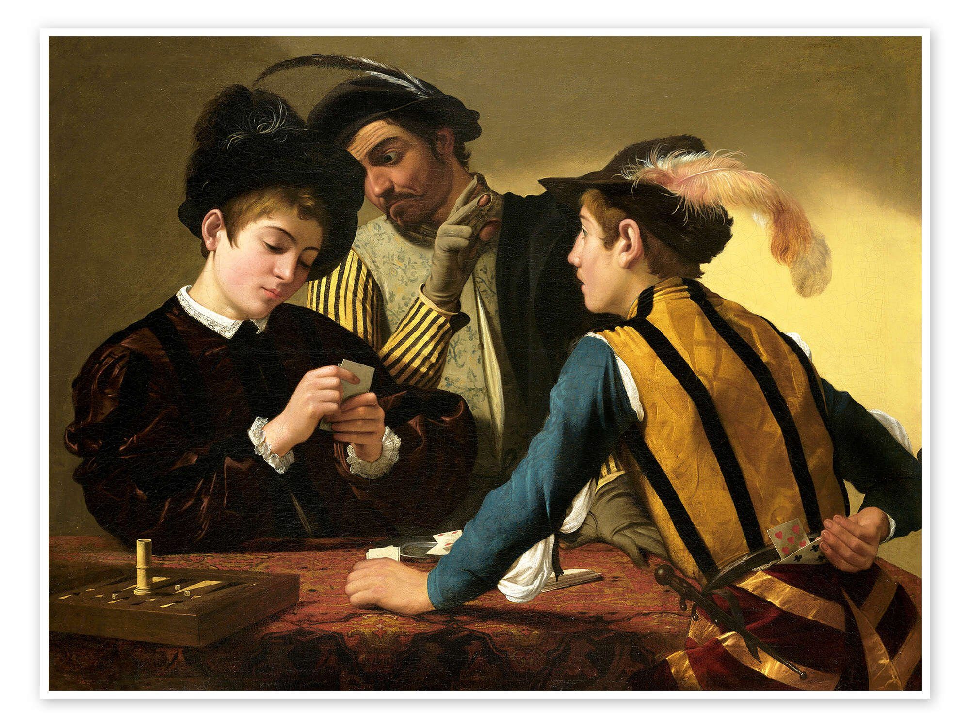 Posterlounge Wandbild Die Falschspieler, Michelangelo Merisi (Caravaggio), erhältlich als Poster, Leinwandbild, Wandsticker oder Acrylglasbild