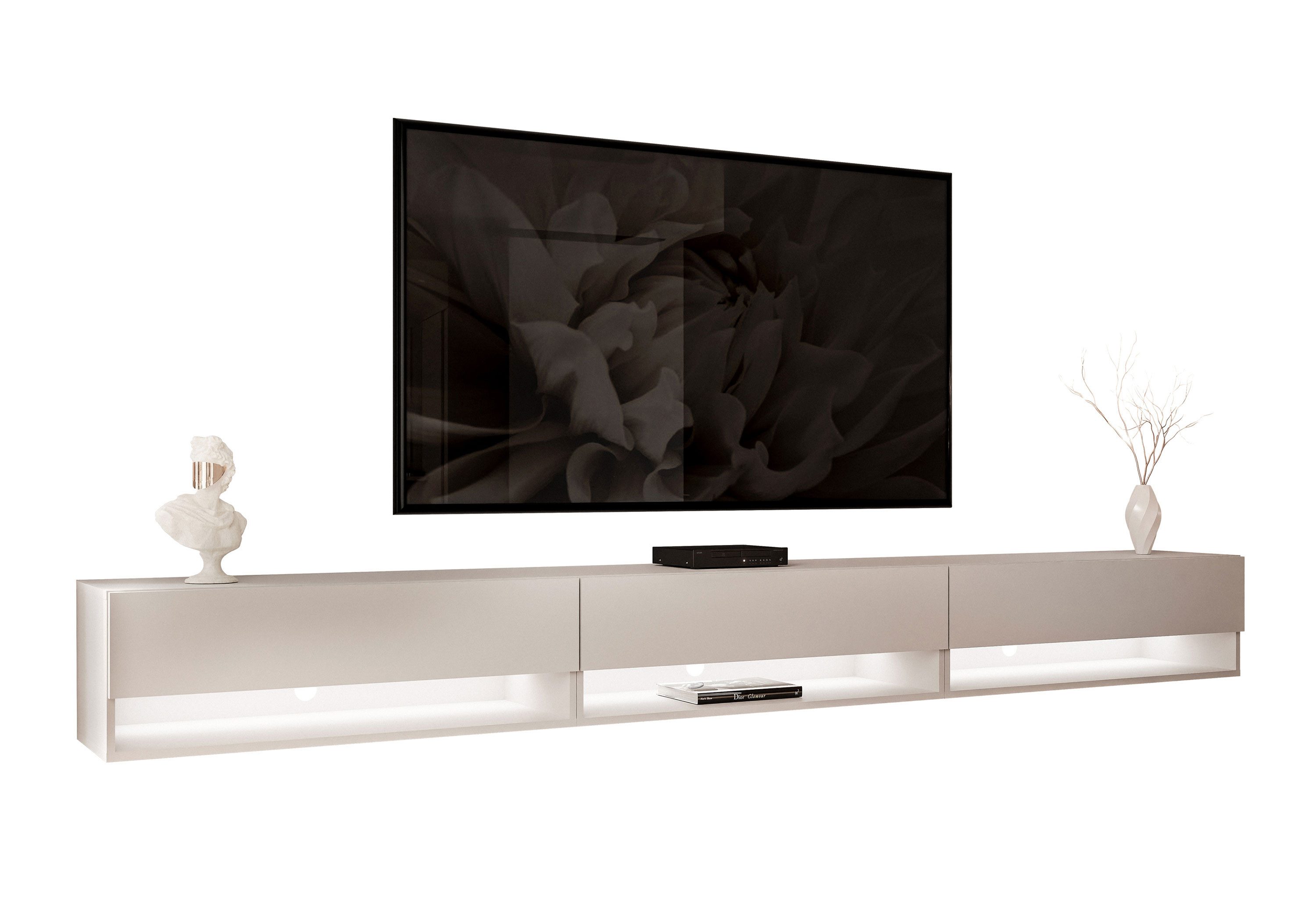 Lookway Lowboard CALANTE 270 cm RTV Hängeschrank mit LED-Beleuchtung günstig online kaufen