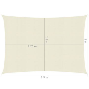 vidaXL Balkonsichtschutz Sonnensegel 160 g/m² Creme 2x2,5 m HDPE (1-St)
