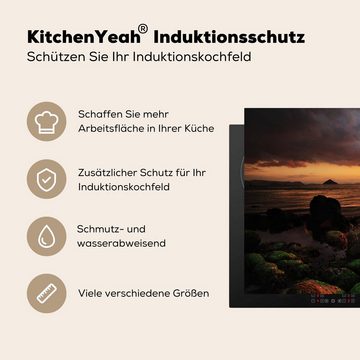 MuchoWow Herdblende-/Abdeckplatte Schöner Sonnenuntergang über Naoshima in Japan, Vinyl, (1 tlg), 81x52 cm, Induktionskochfeld Schutz für die küche, Ceranfeldabdeckung