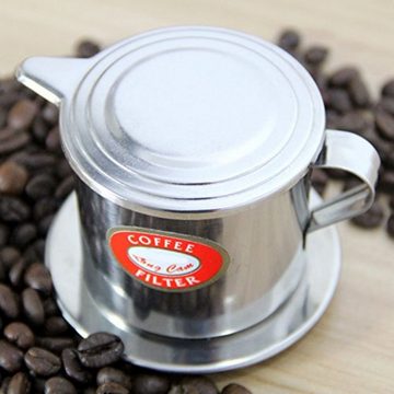 jalleria Stempelkanne Edelstahl-Kaffeetropftopf im vietnamesischen Stil, Kaffeetropftopf