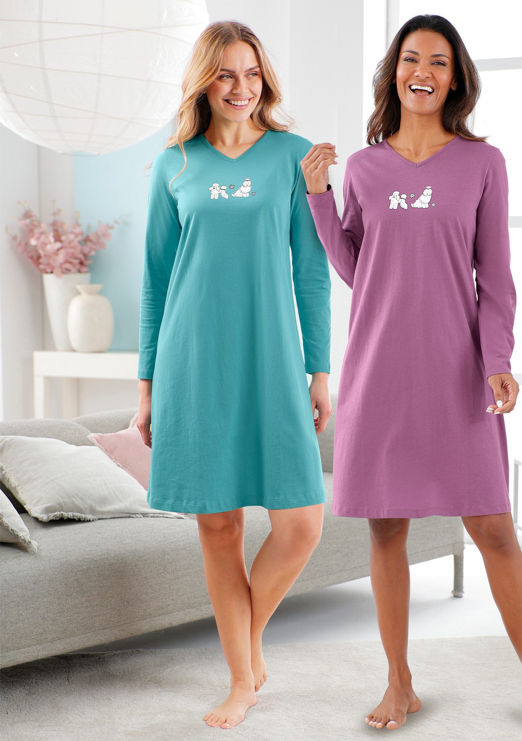 Witt Sleepshirt Sleepshirts Langarm (2-tlg)