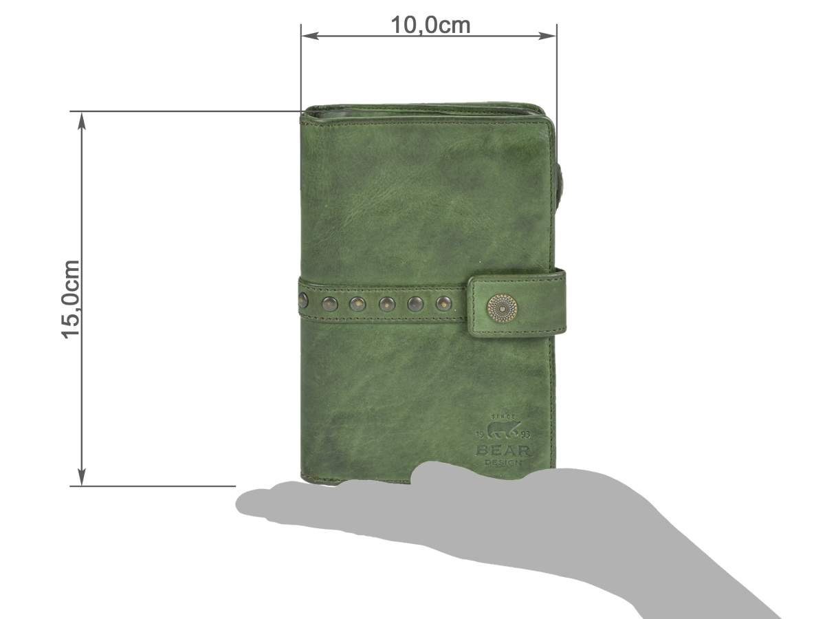 Bear Design Geldbörse "Sanne" Cow Lavato Leder, Damenbörse, Portemonnaie, knautschiges Leder, 8 Kartenfächer