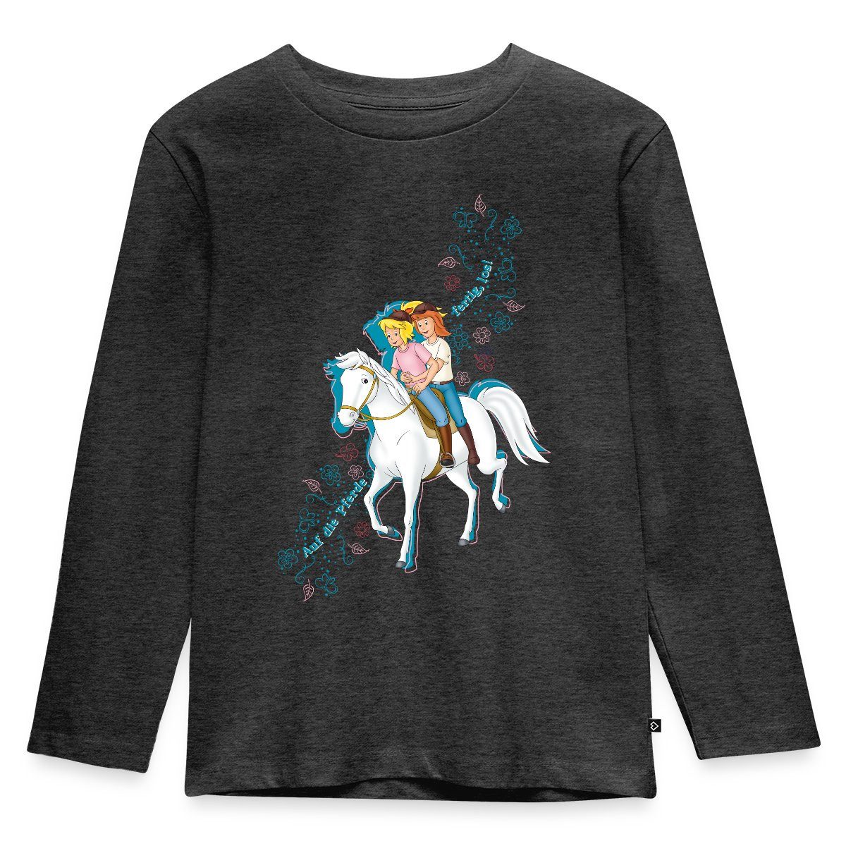 Spreadshirt T-Shirt Bibi Und Tina Auf Die Pferde Fertig Los Kinder Premium Langarmshirt (1-tlg)
