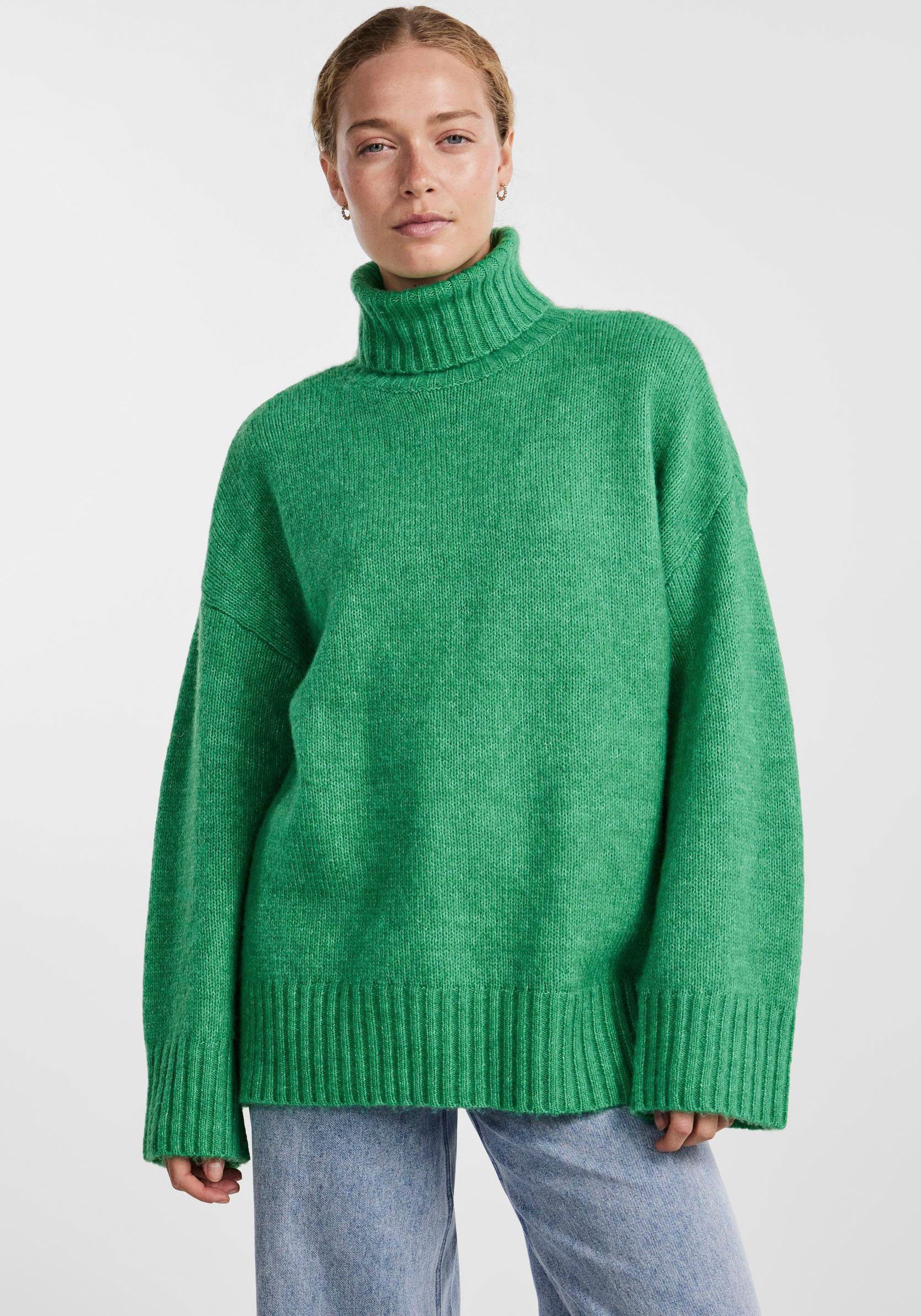 NOOS PCNANCY KNIT NECK LS Mint pieces BC Rollkragenpullover LOOSE ROLL