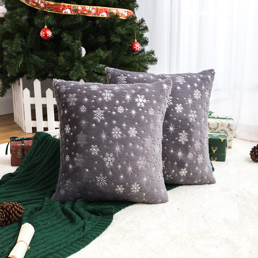 BTTO Kissenbezüge Kissenbezüge weihnachten 45x45cm,Schneeflocke/Baum Kissen günstig online kaufen