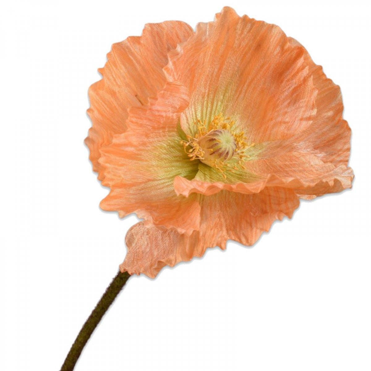 Künstliche Zimmerpflanze Seidenblume Mohn Orange (63cm), SILK-KA