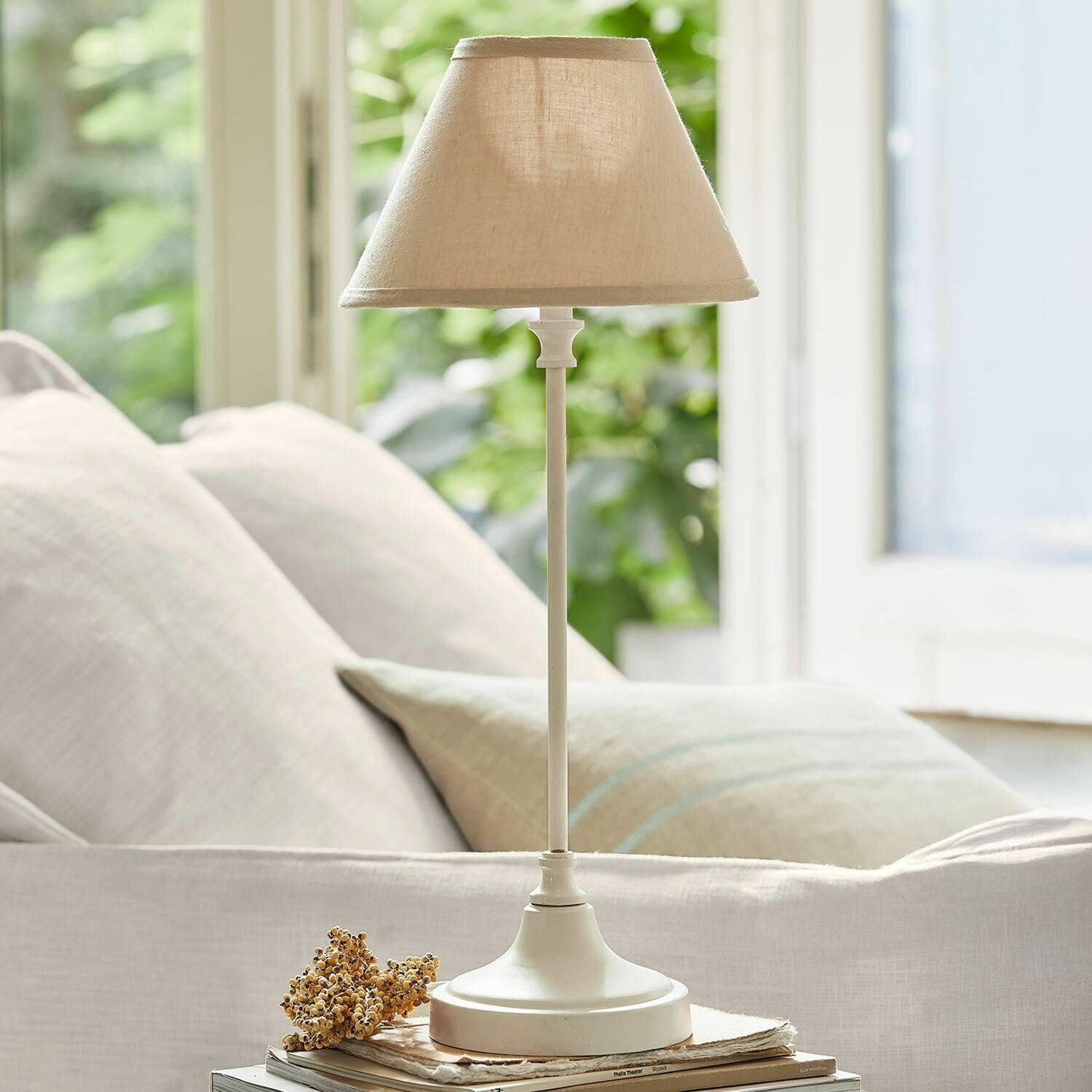 Mirabeau Tischleuchte Tischlampe Swindon beige/antikweiß günstig online kaufen