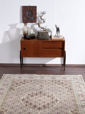 Orientteppich Mahi Tabriz, THEKO, rechteckig, Höhe: 12 mm, handgeknüpft, Material: 80%Wolle, 20% Seide, mit Fransen