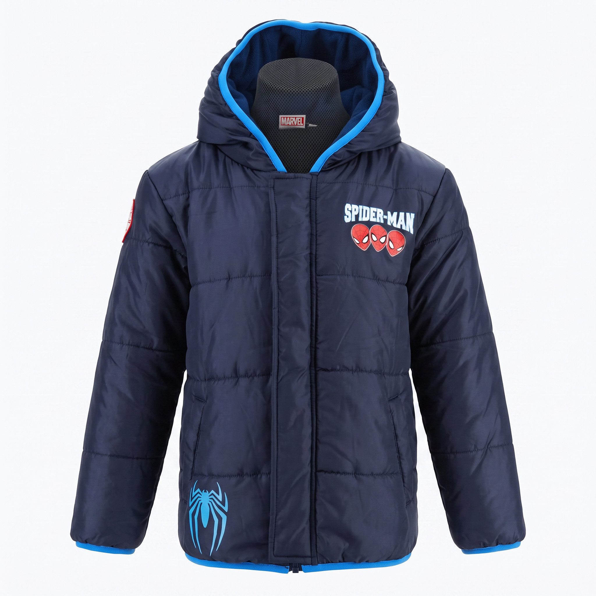 MARVEL Winterjacke Marvel Spiderman Kinder Winterjacke Jungen Jacke mit Kapuze