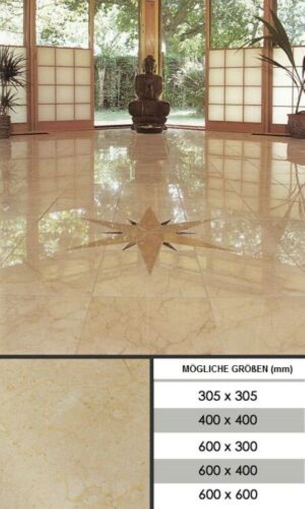 65m² Marmor Boden Belag Naturstein Beige, Bodenfliese, JVmoebel Boden Luxus 60x60