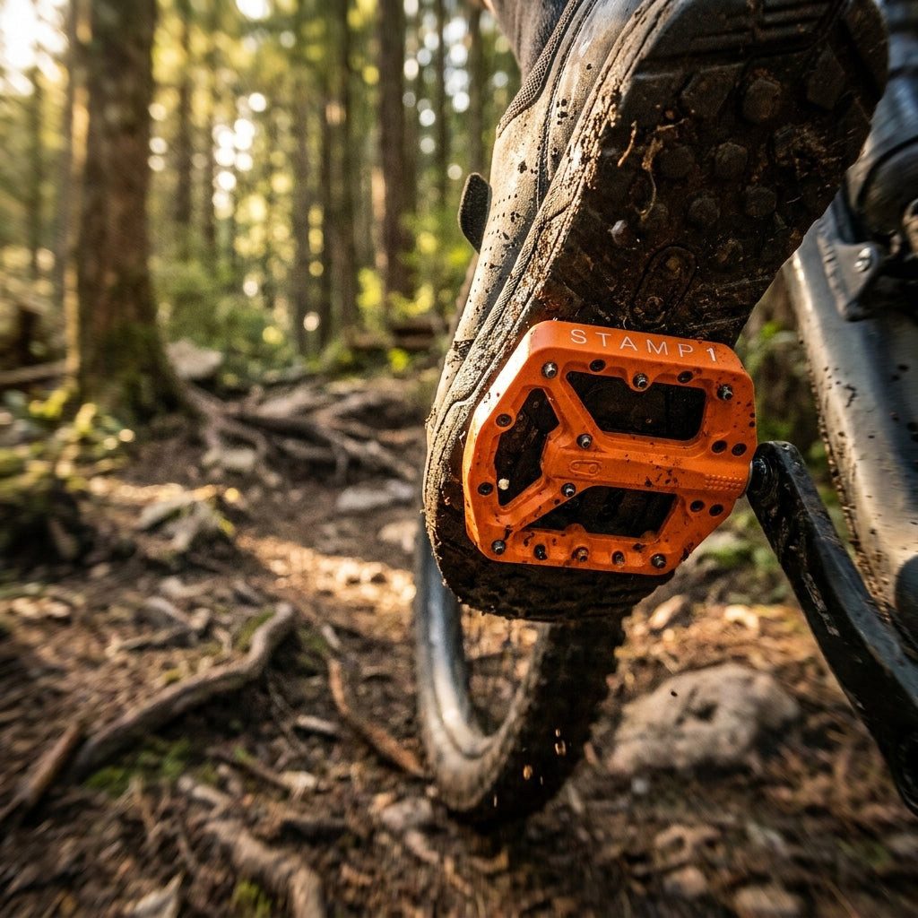 crankbrothers Plattformpedale Crankbrothers Stamp 1 Gen 2 Plattform-Pedal klein orange