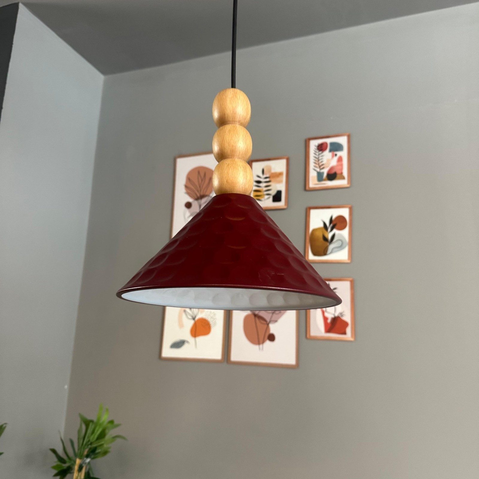 Bamyum Pendelleuchte Rumy Dreifach Perle Metall Moderne Pendelleuchte, ohne Leuchtmittel