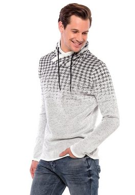 Cipo & Baxx Strickpullover mit Hahnentritt-Muster