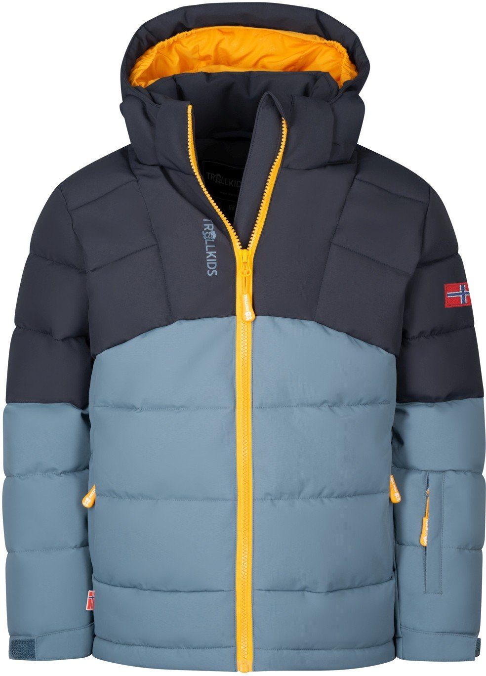 Schwarz/Stahlblau/Mango