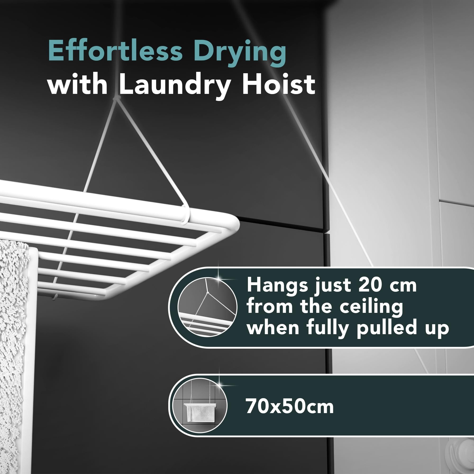 Erica Wäscheständer Decke, Hängender Wäschetrockner, Vertikal Zusammenklapp günstig online kaufen