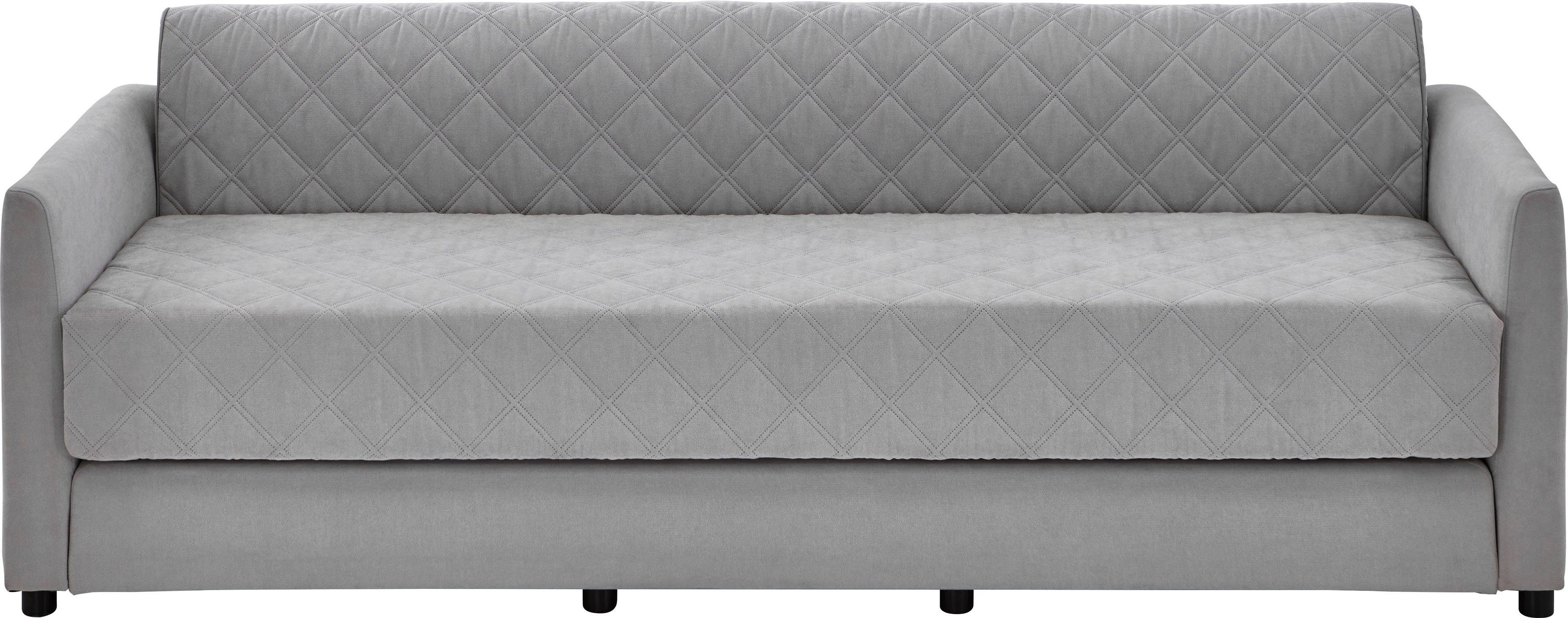 ATLANTIC home collection Schlafsofa Ken, mit Bettfunktion, inklusive Topper mit abnehmbarem Bezug