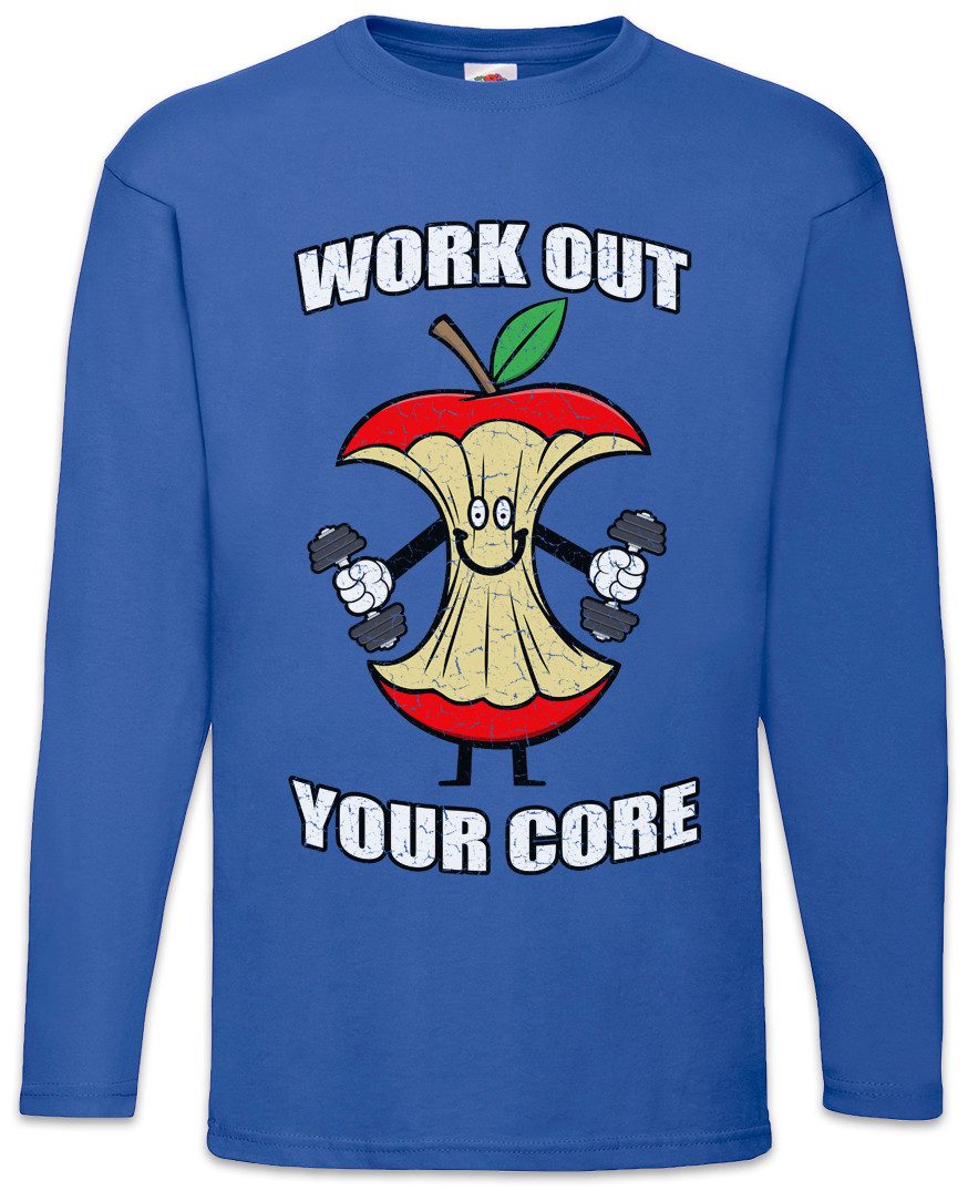 Langarmshirt Work Out Your Core Langarm T-Shirt Body Building Fun Arbeiter Gym