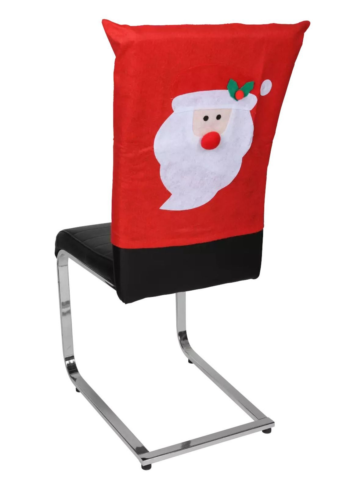BURI Stuhlhusse Stuhlhusse rot Weihnachtsmann Rentier Überwurf Bezug Weihnachtsdeko