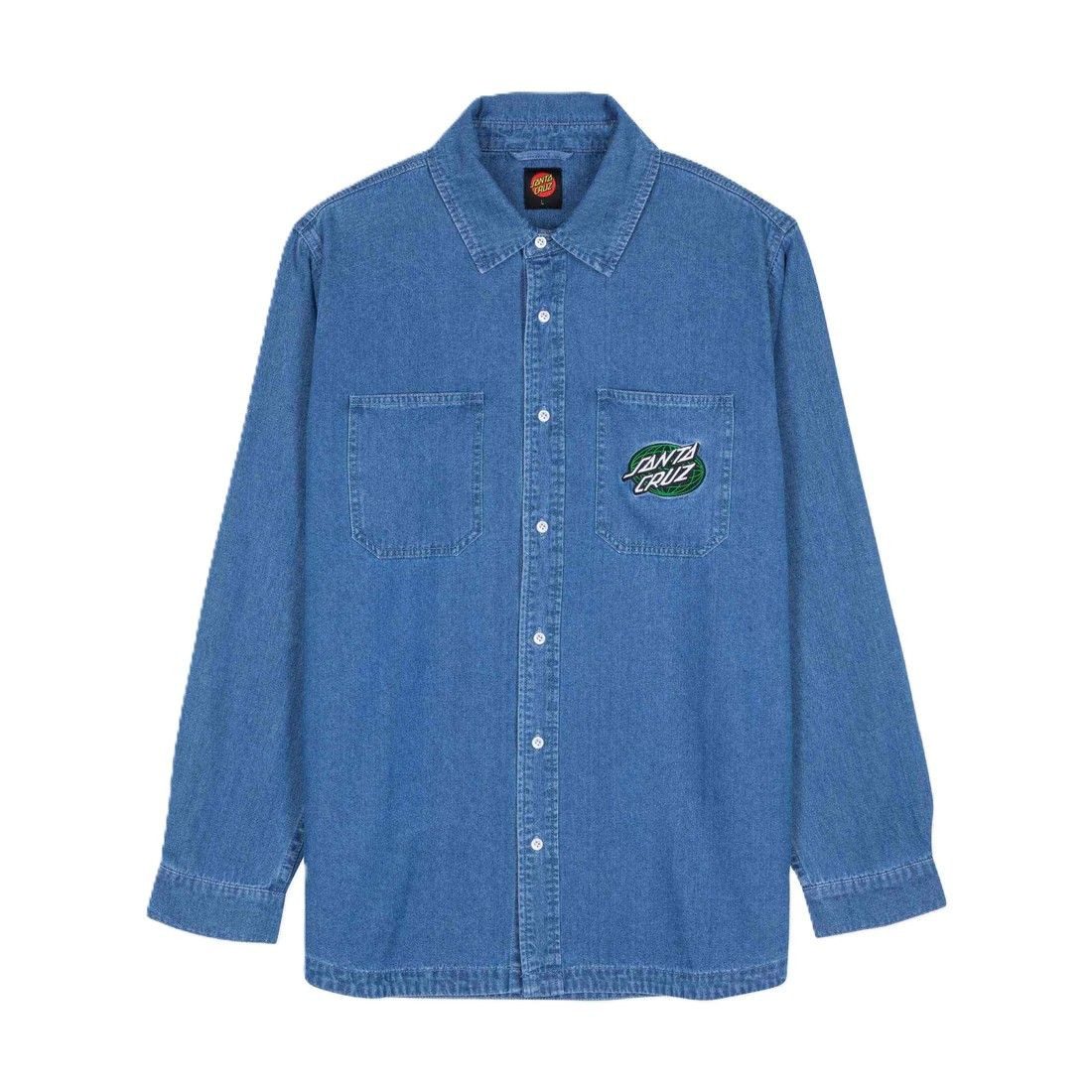 Santa Cruz Jeanshemd – Global Oval Dot Denim Shirt – Langarm Jeanshemd aus Cham