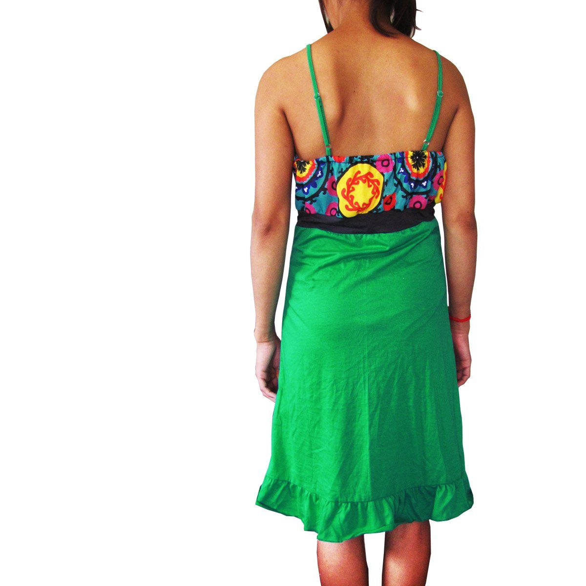 PANASIAM Tunikakleid Underground aus auch Festivals Hingucker Baumwolle verschiedenen oder ein in Grün Kleid Tunika 70er Sommerkleid Schlagerparty für Party Designs